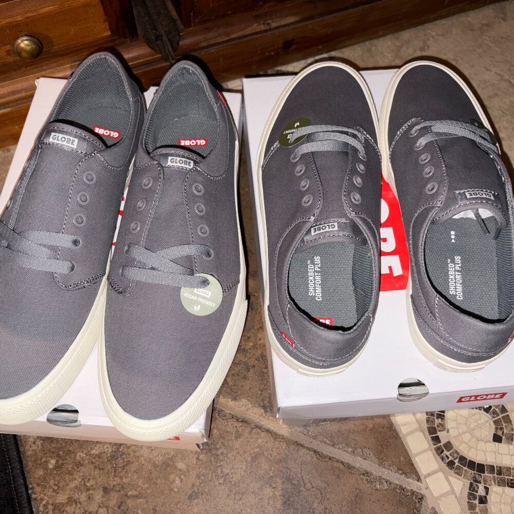 NWT GLOBE Goodstock - Grey/Antique MENS 10 Skate Sneaker NEW IN BOX (2 available